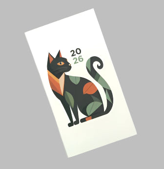 Pierre Belvedere Annual Agenda 2026 Mini - Geometric Cat - Blesket Canada