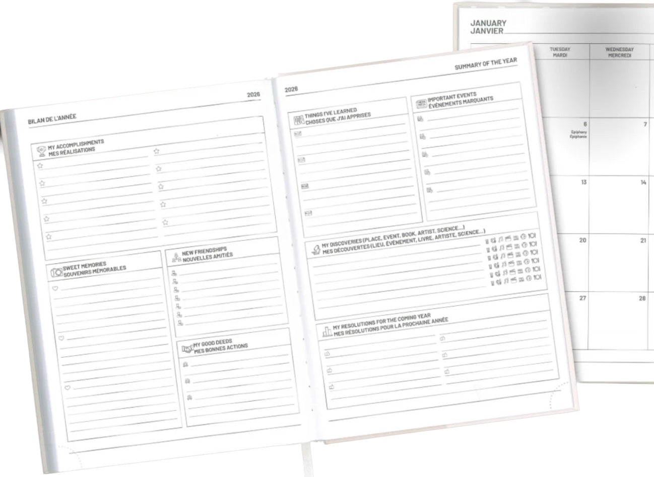 Pierre Belvedere Annual Agenda 2026 - Cats and Books - Blesket Canada