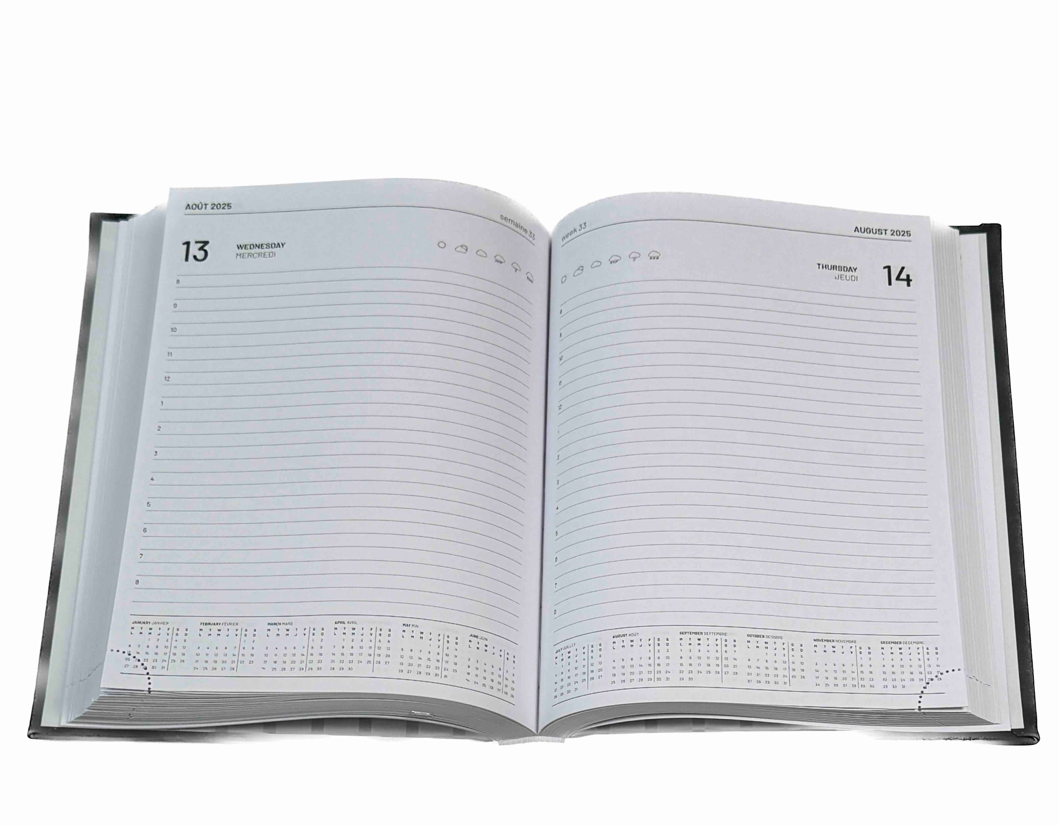 Pierre Belvedere - Daily Agenda 2025 Classic Black - Blesket Canada