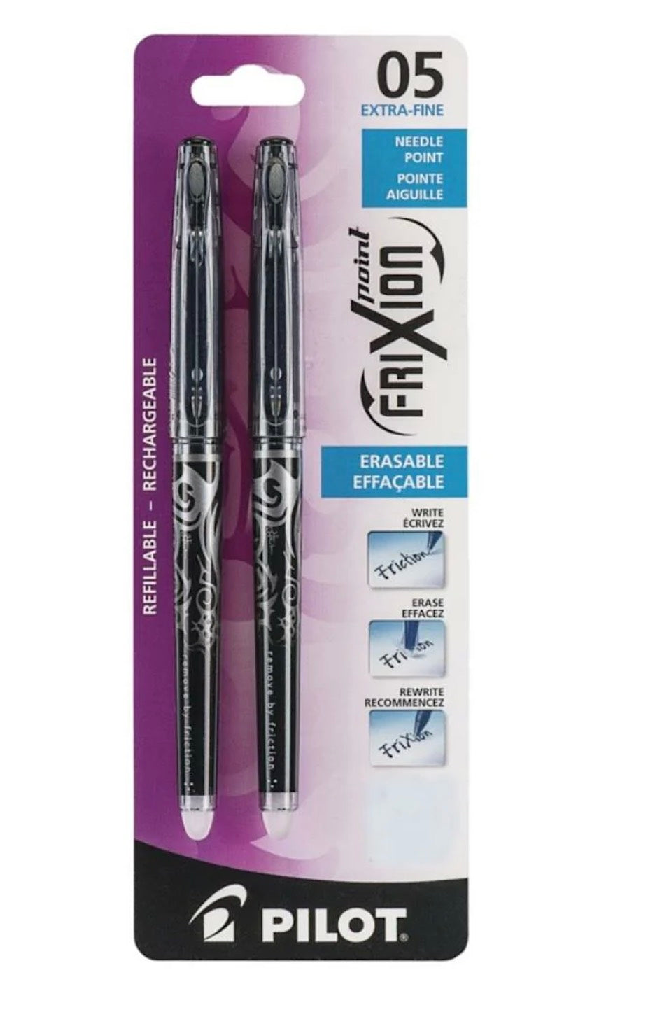 Pilot FriXion Point 0.5mm - Extra Fine Needle Point Erasable- Blesket Canada