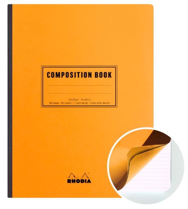 Rhodia Sewn-bound Composition Book Lined+Margin B5 – Orange - Blesket Canada