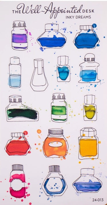 The Well-Appointed Desk Inky Dreams Ink Bottle Sticker Sheet - Blesket Canada