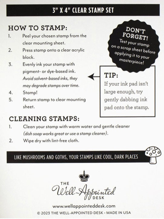 The Well-Appointed Desk The Unfamiliars Clear Stamp Set - Blesket Canada