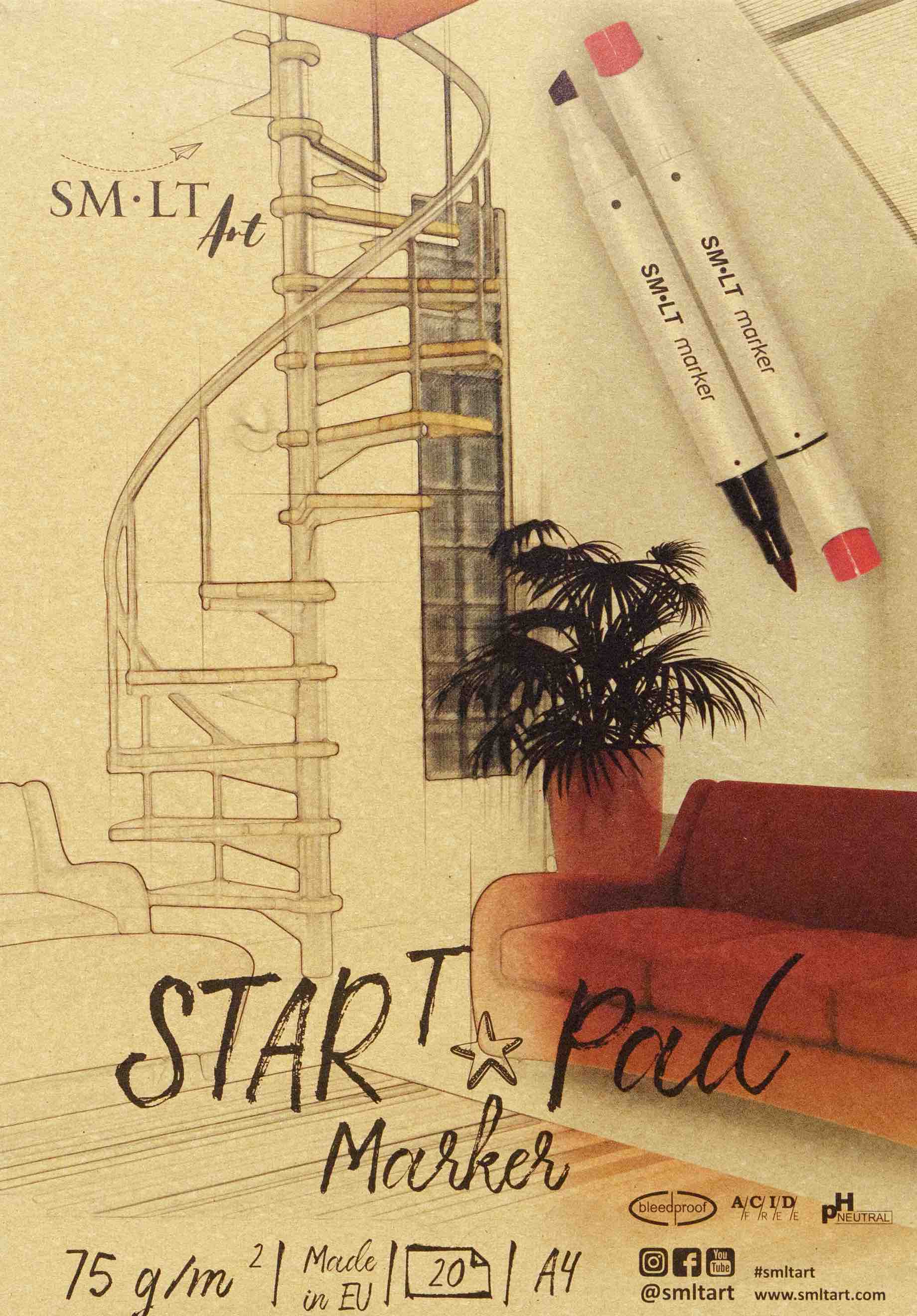 SM-LT Art Spiral STAR T Pad Marker A4 - Blesket Canada