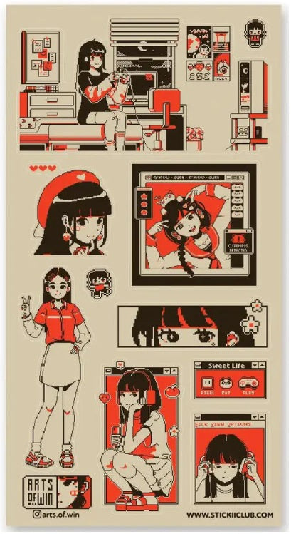 STICKII Pixel Life Sticker Sheet - Blesket Canada