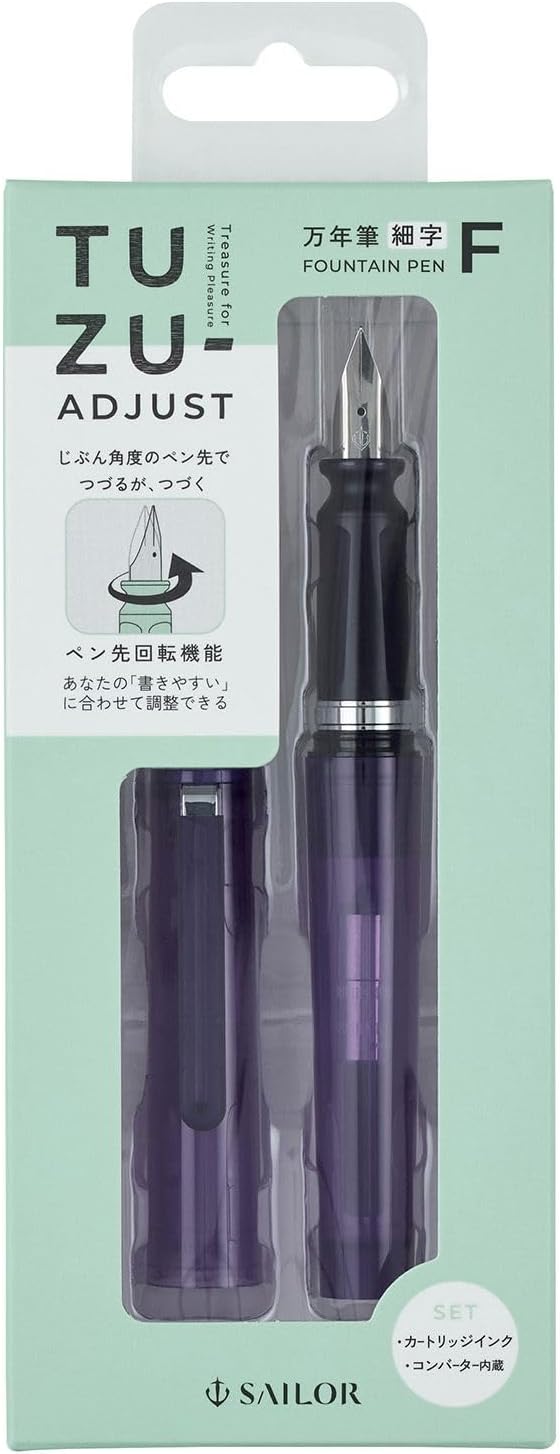 Sailor Compass Tuzu-Adjust Fountain Pen - Translucent Violet - Blesket Canada