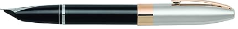 Sheaffer Legacy Heritage Fountain Pen - Black Lacquer and Palladium Plate Cap - 22K Gold Plated Trim - Blesket Canada