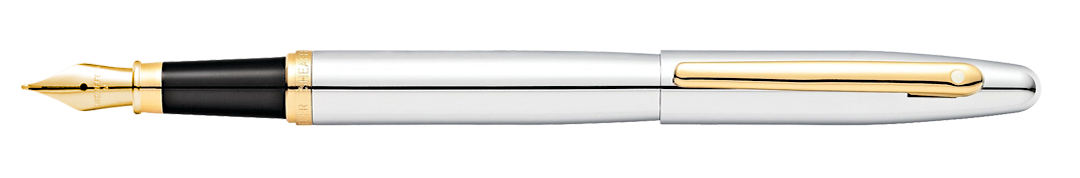 Sheaffer VFM Fountain Pen - Polished Chrome with Gold Trim - Blesket Canada