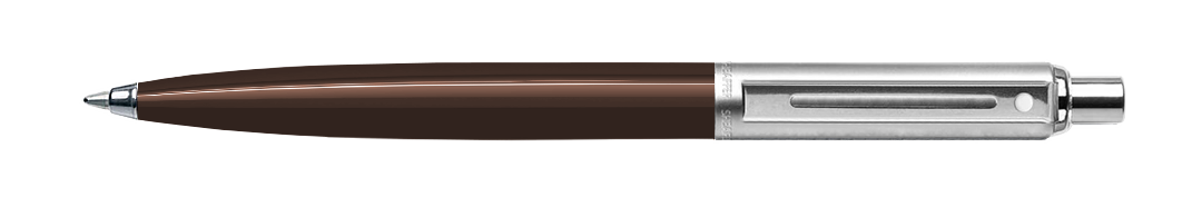 Sheaffer Sentinel Ballpoint Pen - Coffee Brown Barrel with Brushed Chrome Cap - Blesket Canada