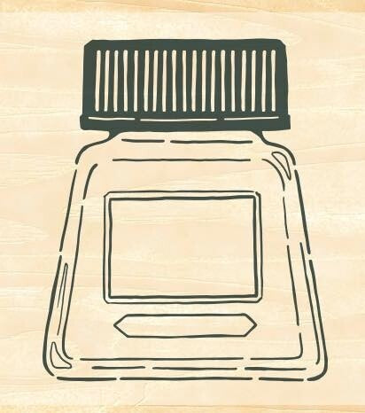 Beverly Enterprises Wood Rubber Stamp - Ink no Aibo Ink Bottle - Blesket Canada