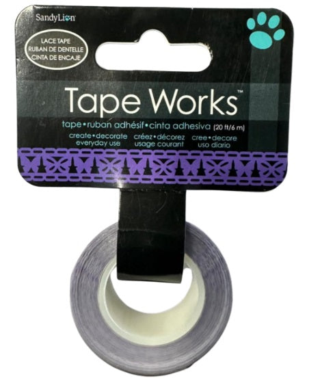 Sandy Lion Tape Works Lace Tape – Purple 20 ft Roll - Blesket Canada