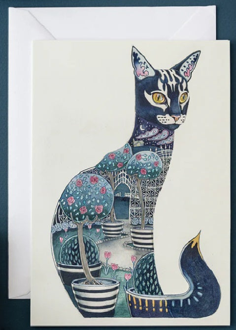 The DM Collection - Everyday Greeting Card - Cat at Night - Blesket Canada