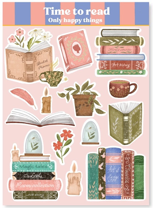 Only Happy Things Stationery Sticker Sheet - Time to Read - Blesket Canada