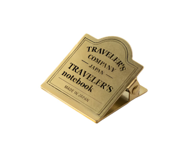 TRAVELER'S notebook 030 BRASS Clip TRC Logo - Blesket Canada
