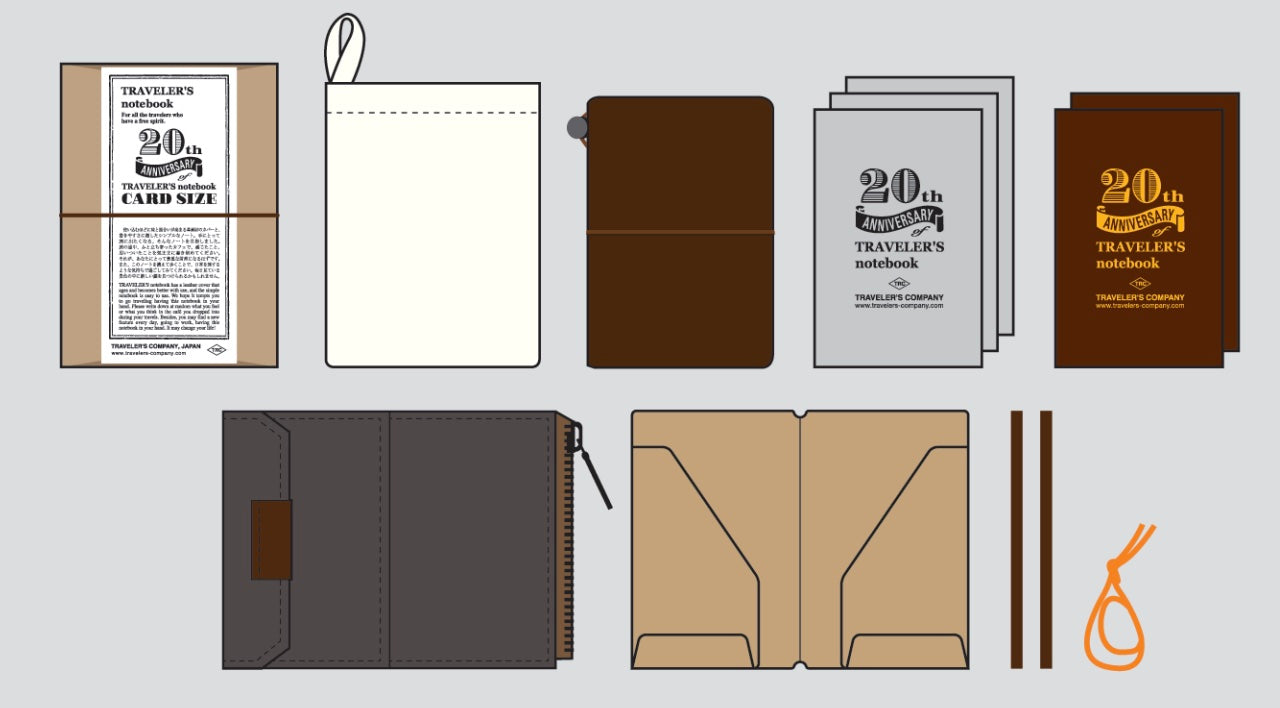 TRAVELER'S Notebook Card Size 20th Anniversary Set – Brown - Blesket Canada