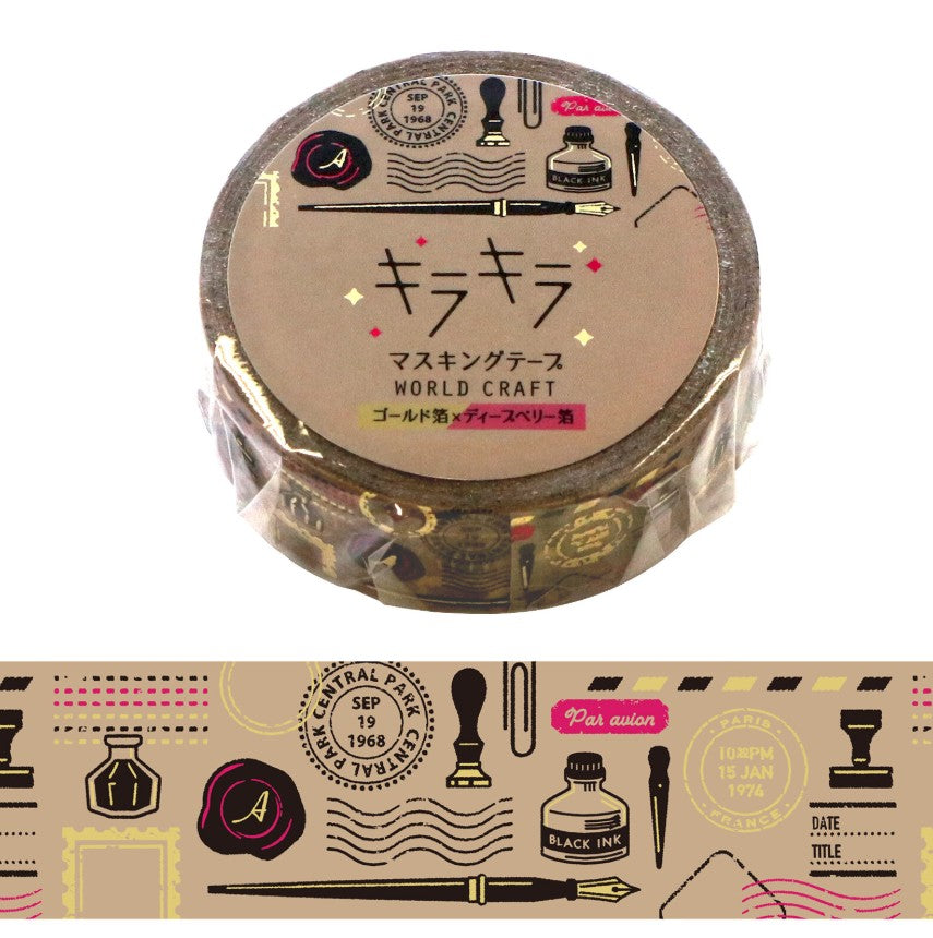 World Craft DECOLE Washi Tape Letter Kira-Kira Masking Tape Knickknacks Stationery - Blesket Canada