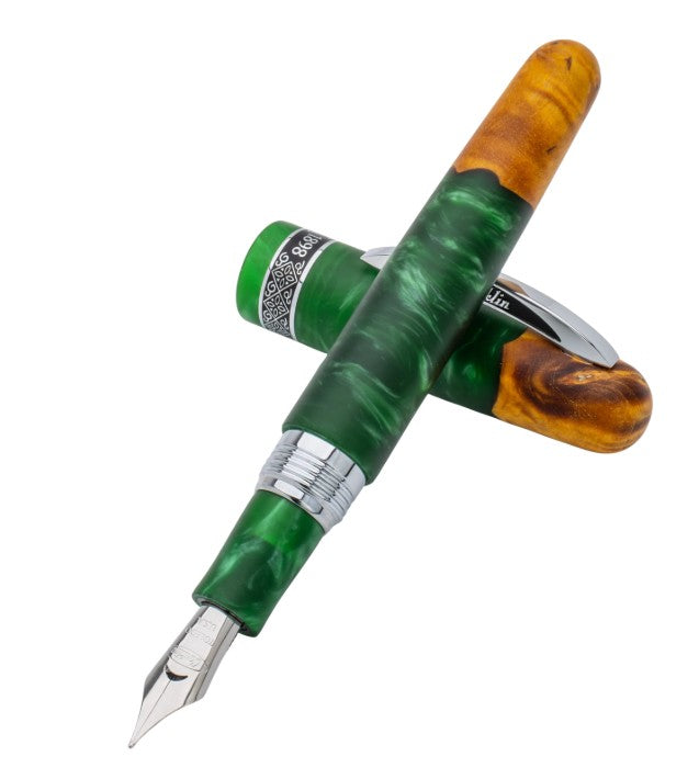 Conklin 1898 Spectra Fusion Fountain Pen - Green with Chrome Trim Limited Edition - Blesket Canada