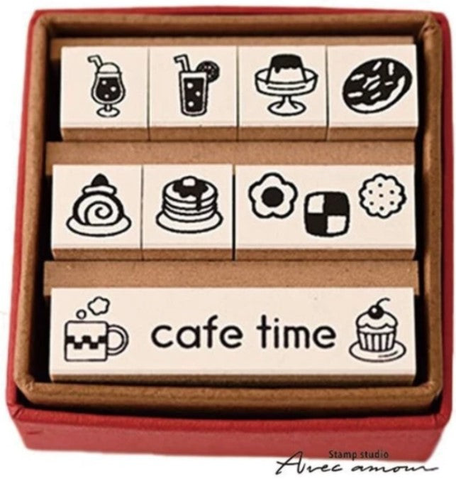SANBY Stamp Studio Petit Icon Stamp Set 8 Piece Set - Cafe Menu - Blesket Canada
