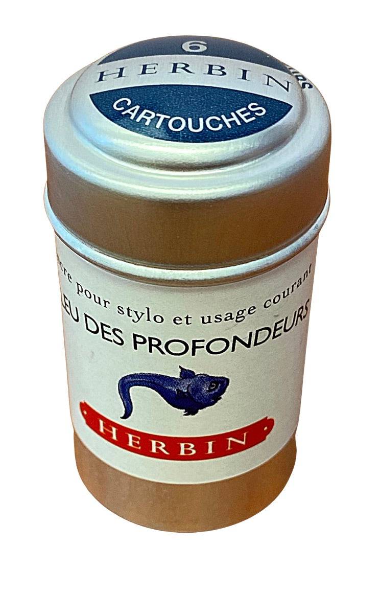 J. Herbin Six Ink Cartridges in a cylindrical Tin - Blesket Canada