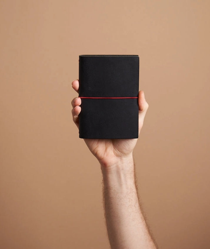 Paper Republic Grand Voyageur Leather Journal Pocket Size – Black - Blesket Canada
