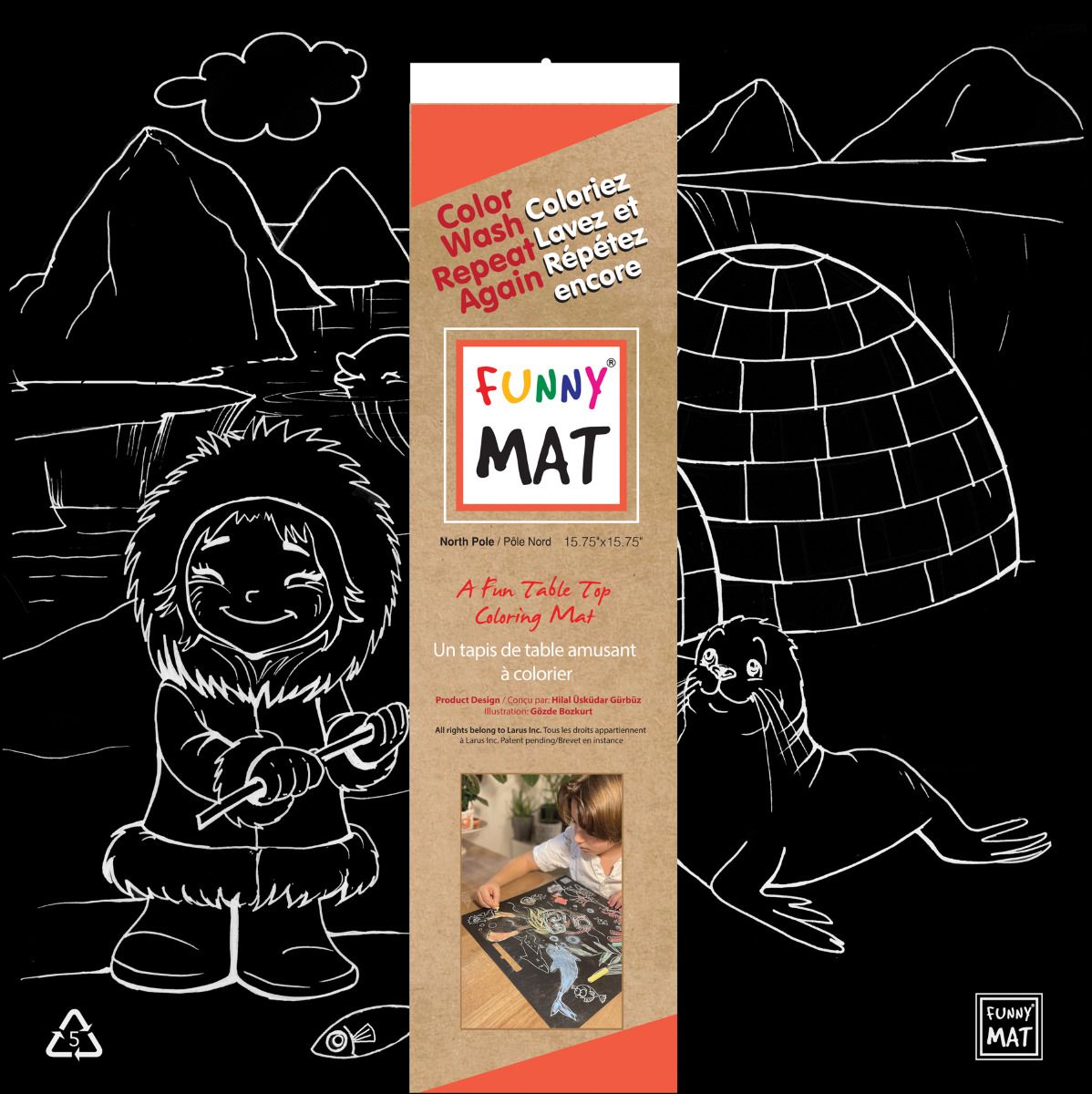 FUNNY MAT table top coloring mats - Northpole (Black) - Blesket Canada