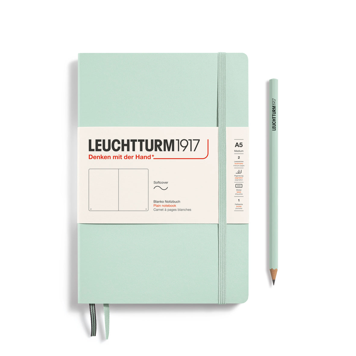 Leuchtturm1917 Softcover Medium A5 Notebook - Mint Green (Plain) - Blesket Canada