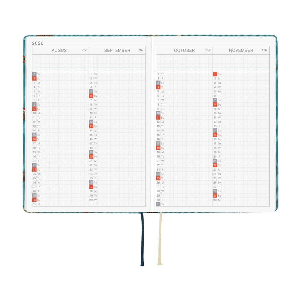 Hobonichi 2026 Bow and Tie In the Forest Journal A6 HON - English January Start - Blesket Canada