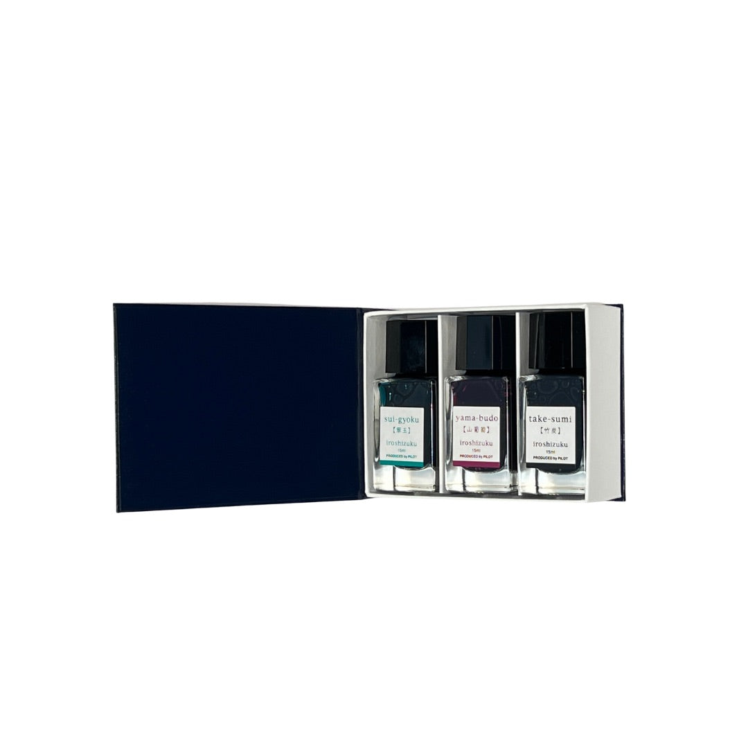 Pilot Iroshizuku Set of 3 Inks (15ml) : Sui-gyoku , Take-sumi, Yama-budo