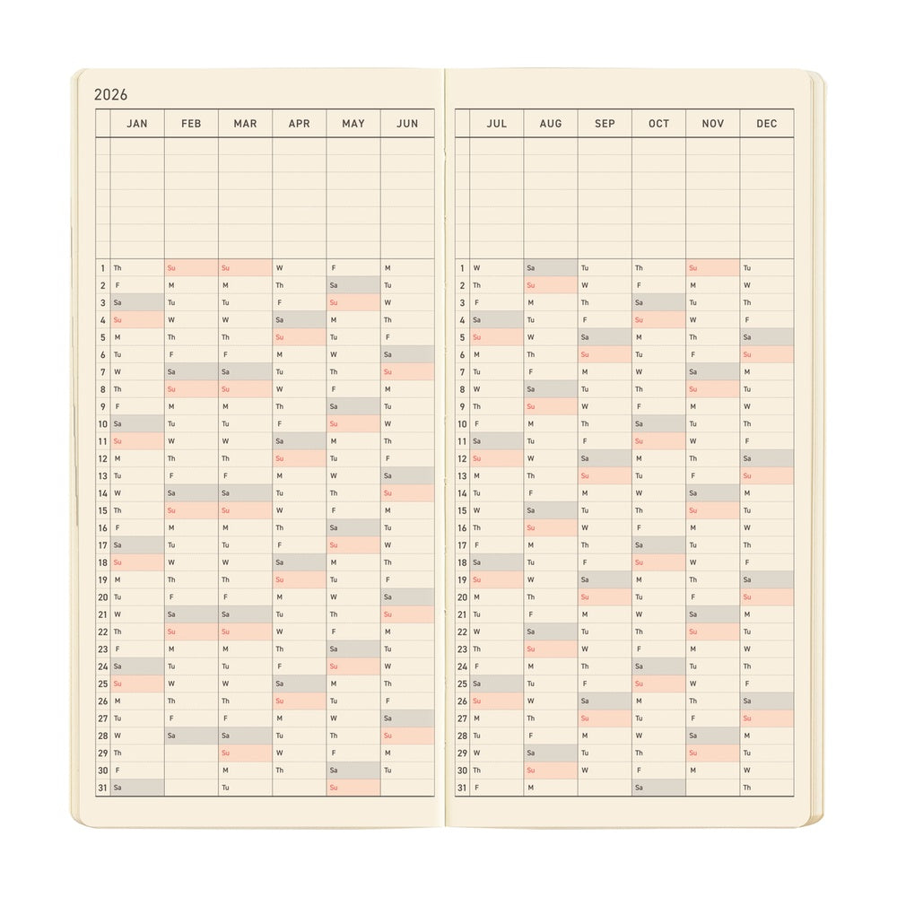 Hobonichi Weeks 2026 Sneaker: Indigo Black - Mega English Tall & Slim January Start - Blesket Canada