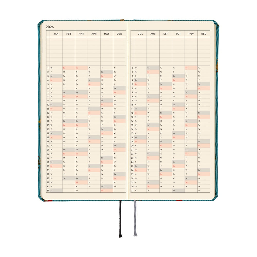 Hobonichi 2026 Bow and Tie In the Forest Mega Journal - English Tall & Slim January Start - Blesket Canada