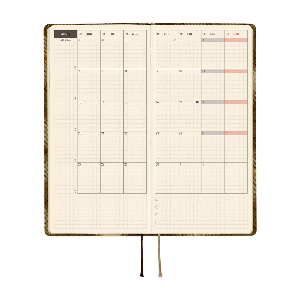 Hobonichi 2026 Weeks English Tall & Slim Edition January Start - Shirt Fabric: Foggy Plaid - Blesket Canada