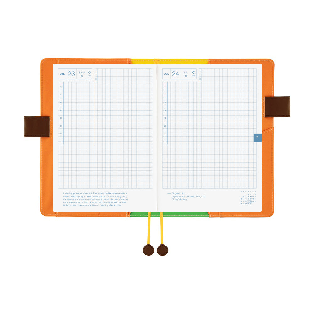 Hobonichi 2026 100%ORANGE Where's the Squirrel Going Book Cover A5 - Blesket Canada