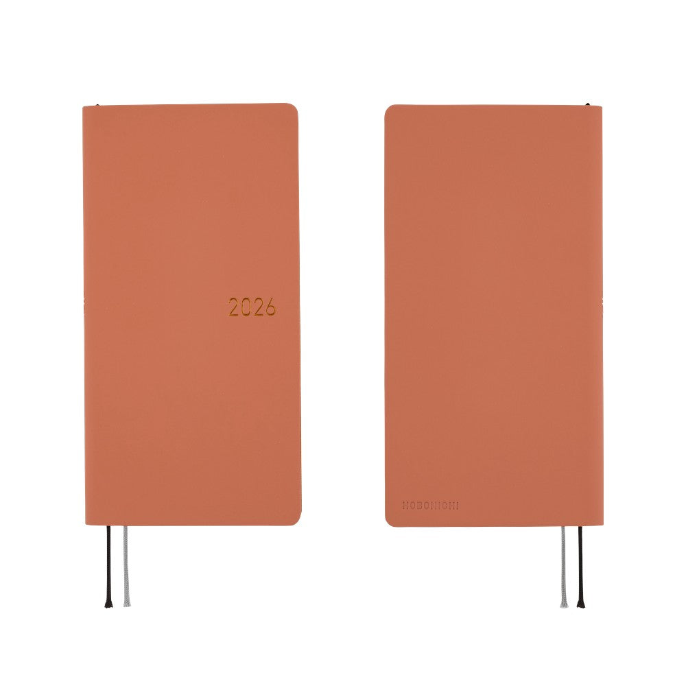 Hobonichi 2026 Smooth Milk Cocoa Journal - English Tall & Slim January Start - Blesket Canada