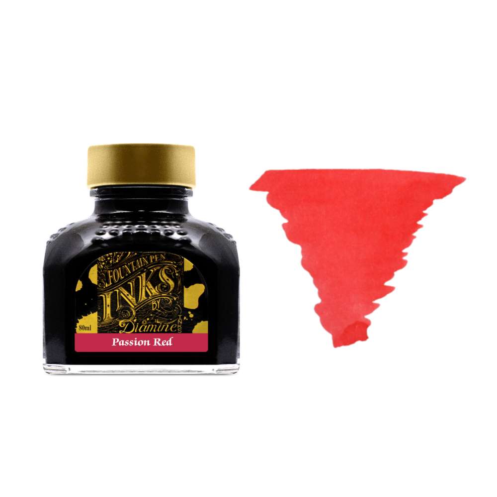Diamine Inks 80ml Ink Bottle - Passion Red - Blesket Canada