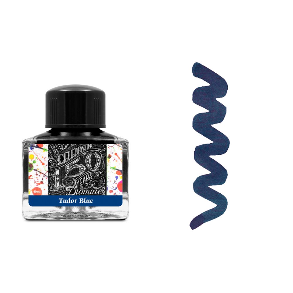 Diamine Inks 40ml Anniversary Edition Ink Bottle - Tudor Blue - Blesket Canada