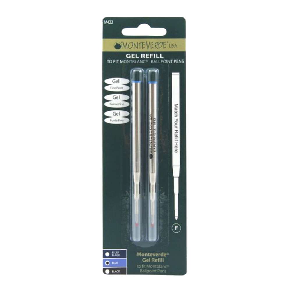 Monteverde USA Gel Refill to fit MontBlanc® Ballpoint Pens- Fine (pack of 2) - Blesket Canada