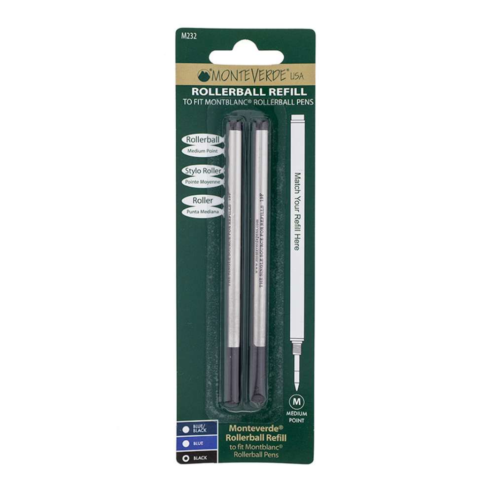 Monteverde USA Rollerball Refills to fit Montblanc Pens- Medium (2 pcs) - Blesket Canada