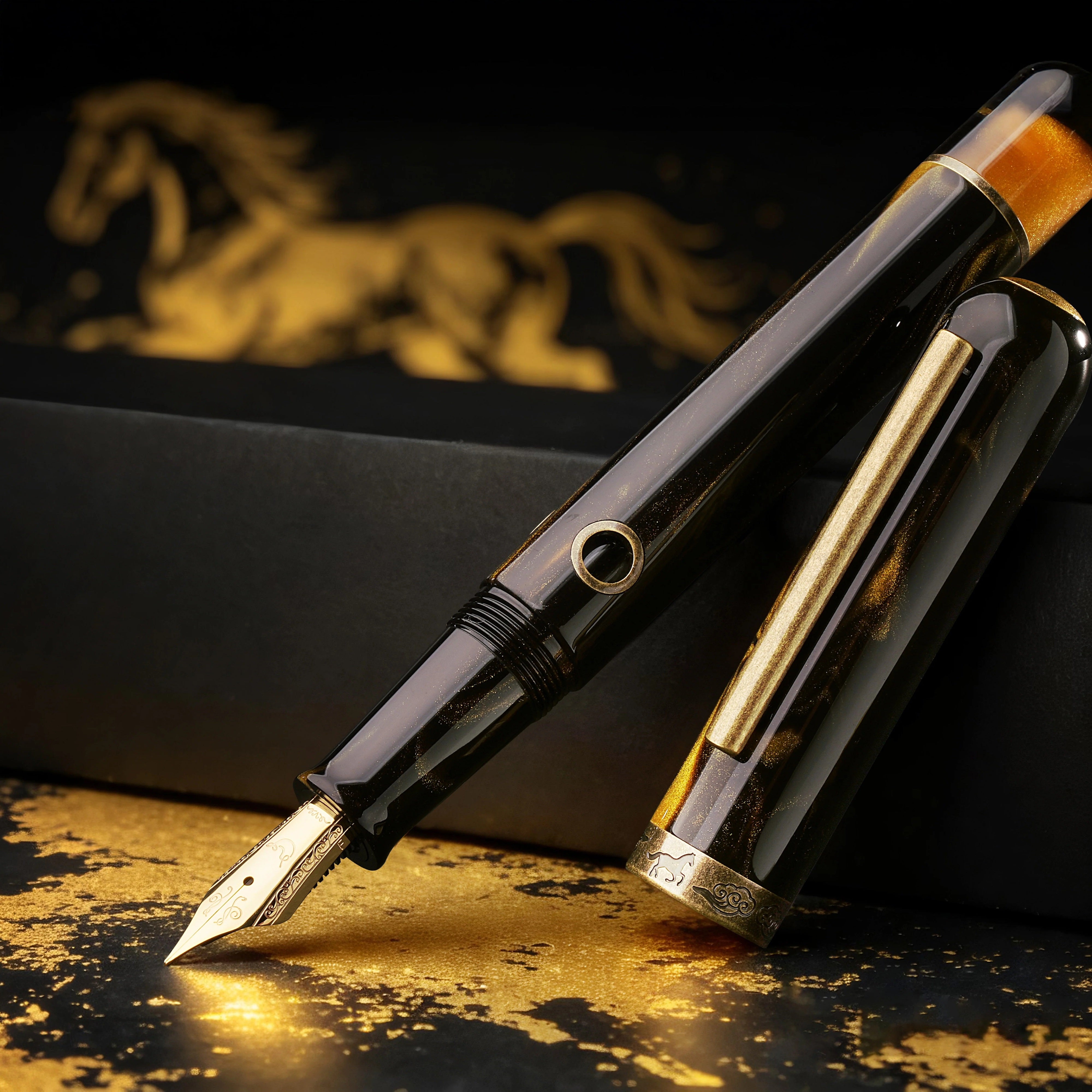 Nahvalur Pen of the Year Horse 2026 Fountain Pen with A6 Notebook & 15ml Ink Limited Edition - Blesket Canada