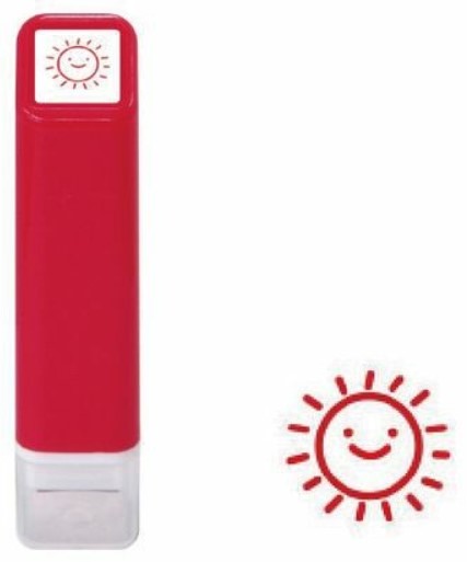 Kodomo No Kao Pre-Inked Schedule Stamp - Sunny (Red) - Blesket Canada