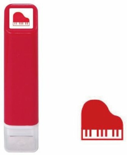 Kodomo No Kao Pre-Inked Schedule Stamp - Piano (Red) - Blesket Canada