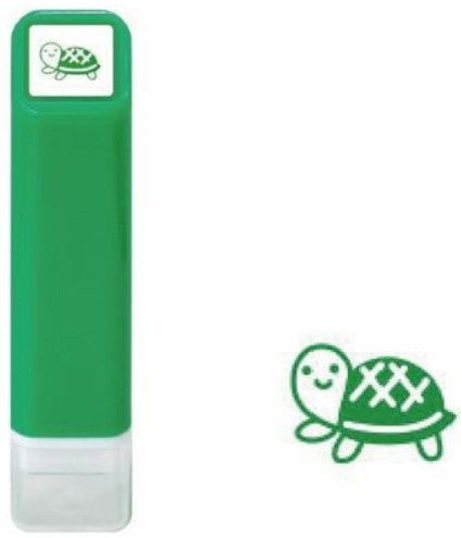 Kodomo No Kao Pre-Inked Schedule Stamp - Turtle (Green) - Blesket Canada