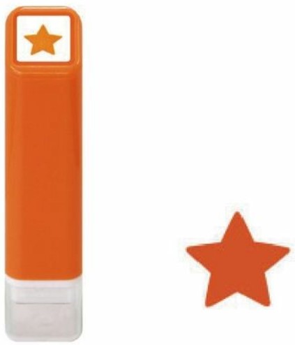 Kodomo No Kao Pre-Inked Schedule Stamp - Star (Orange) - Blesket Canada