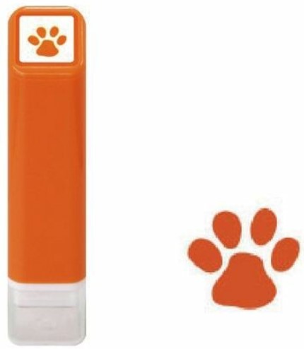 Kodomo No Kao Pre-Inked Schedule Stamp - Paw (Orange) - Blesket Canada