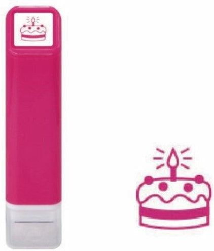 Kodomo No Kao Pre-Inked Schedule Stamp - Cake (Pink) - Blesket Canada