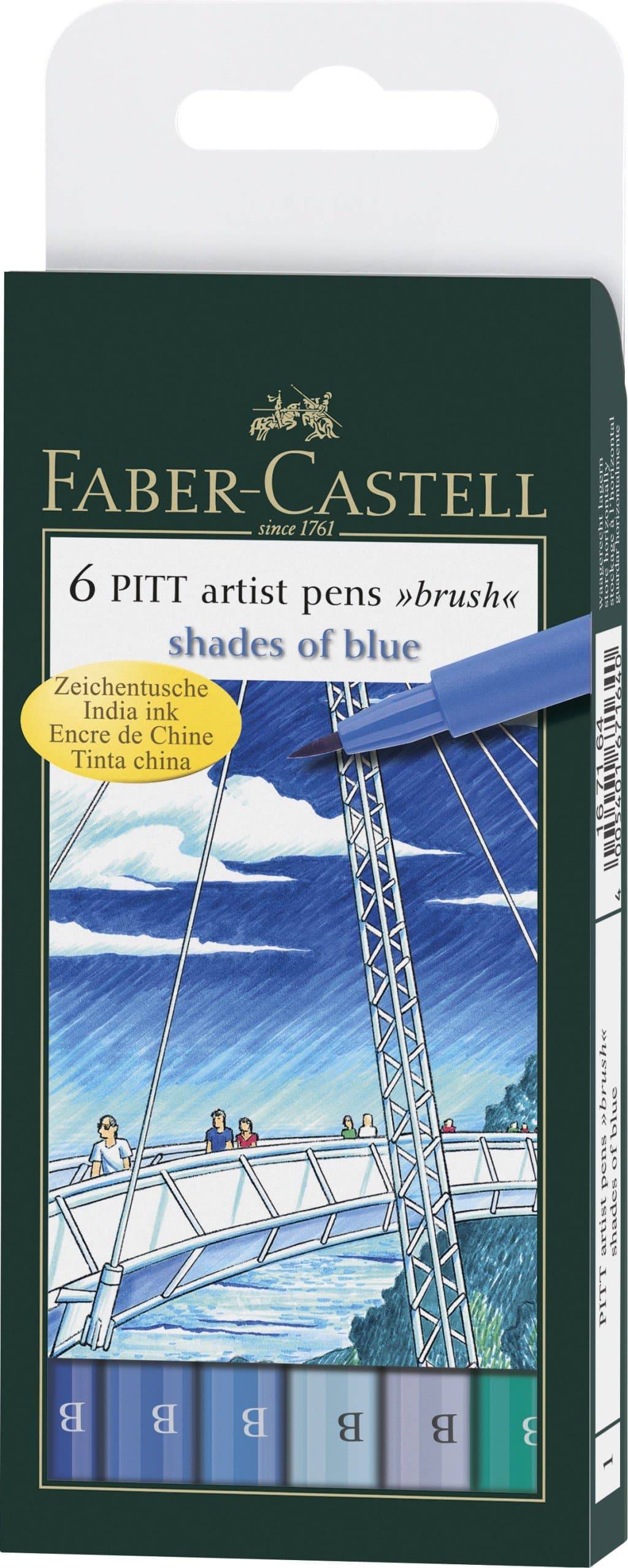 Pitt Artist Pen "Shades of Blue" Wallet of 6 - Blesket Canada