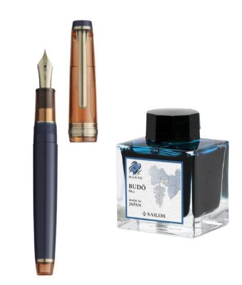Sailor Pro Gear Slim Manyo Fountain Pen #3 Set 14K Gold – Persimmon Limited Edition - Blesket Canada