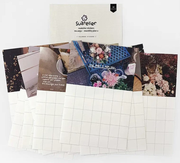 Suatelier Design Calender Sticker – Monthly Plan - 12 Sheets - Blesket Canada