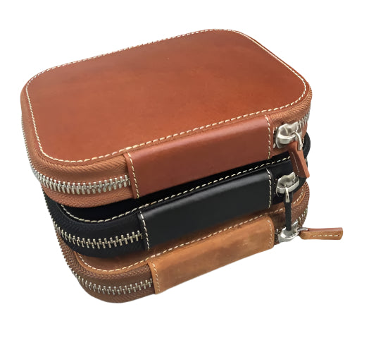 Galen Leather - Leather Zippered 10 Slot Pen Case - Blesket Canada
