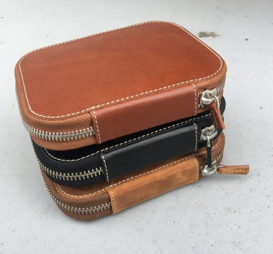 Galen Leather - Leather Zippered 10 Slot Pen Case - Blesket Canada