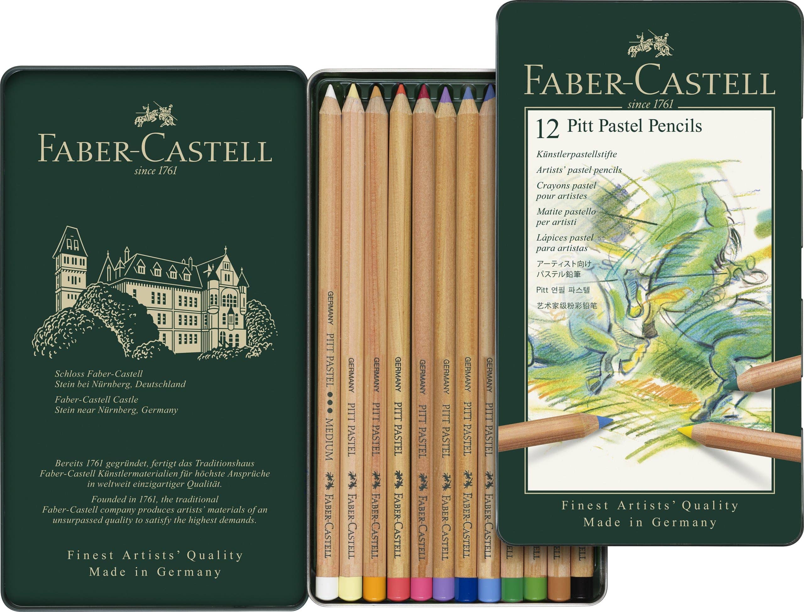 Color Pencil Pitt Pastel Tin of 12 - Blesket Canada